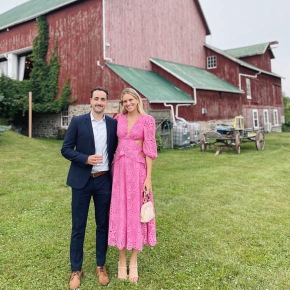 Farm Rio Pink Richelieu Midi Dress - Picture 2 of 4